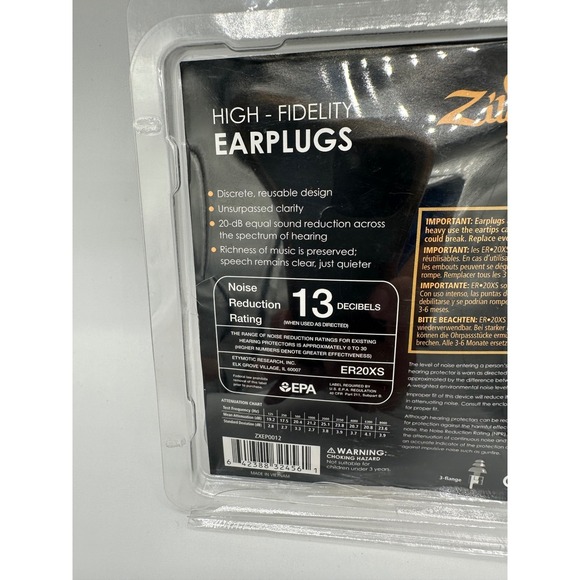 Zildjian High Fidelity Earplugs Musicians Concerts Noise Reduction - Picture 5 of 8